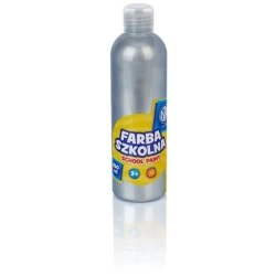 Farba plakatowa szkolna ASTRA butelka 250ml. - metaliczna srebrna