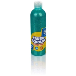 Farba plakatowa szkolna ASTRA butelka 250ml. - brokatowa zielona