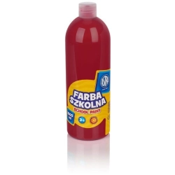 Farba plakatowa szkolna ASTRA butelka 1000ml. - czerwona ciemna