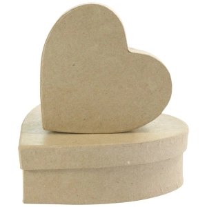 Pudełka w kształcie serca małe 2 szt. - 9 x 9 x 3,5 i 12 x 12 x 4,5 cm BTS912C, Decopatch