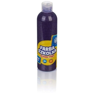 Farba plakatowa szkolna ASTRA butelka 250ml. - brokatowa fioletowa