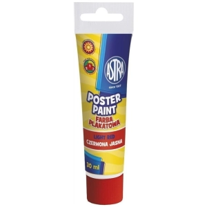 Farba plakatowa ASTRA tubka 30ml. - czerwona jasna
