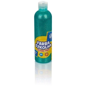 Farba plakatowa szkolna ASTRA butelka 250ml. - brokatowa zielona