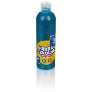 Farba plakatowa szkolna ASTRA butelka 250ml. - brokatowa turkusowa