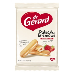 Ciastka DR. GERARD biszkopty Pałeczki Kremowe truskawkowo-śmietankowe 170g