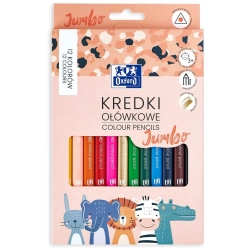 Kredki ołówkowe OXFORD 12 kolorów Kids Jumbo
