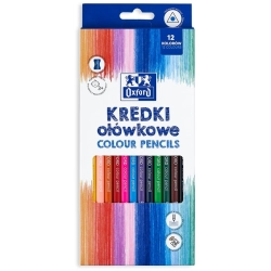 Kredki ołówkowe OXFORD 12 kolorów regular