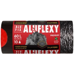 Worki na śmieci ALUFIX Aluflexy z taśmą LDPE 60l 10 szt. stalowe