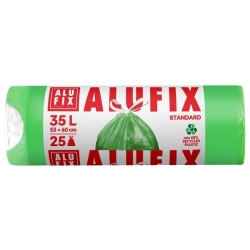 Worki na śmieci ALUFIX z taśmą HDPE 35l 25 szt. zielone