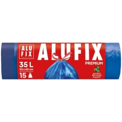 Worki na śmieci ALUFIX z taśmą ściągającą LDPE 35l 15 szt. niebieskie
