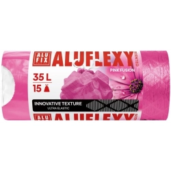 Worki na śmieci ALUFIX Aluflexy zapach LDPE 35l 15 szt. różowe