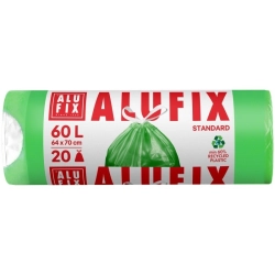 Worki na śmieci ALUFIX z taśmą HDPE 60l 20 szt. zielone