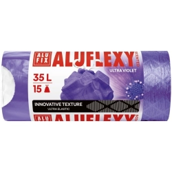 Worki na śmieci ALUFIX Aluflexy zapach LDPE 35l 15 szt. fioletowe