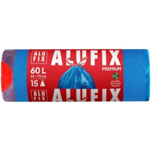 Worki na śmieci ALUFIX z taśmą ściągającą LDPE 60l 15 szt. niebieskie