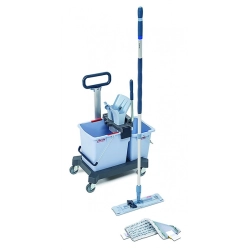 Zestaw VILEDA Professional UltraSpeed Pro Ready to Go wózek dwuwiaderkowy kij teleskopowy wkład r-MicroLite Max mop