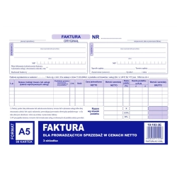 Druk MiP 103-3E Faktura VAT netto (pełna) A5 oryginał+kopia-689400