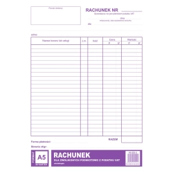 Druk MiP 223-3 Rachunek A5 dla zw.z VAT (pion) wielokopia-689482