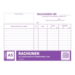 Druk MiP 231-3 Rachunek A5 dla zw.z VAT (poziom)-689490