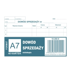 Druk MiP 260-9 Dowód sprzedaży A7 80 kartek-689508