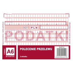 Druk MiP 471-5 Podatki Polecenie Przelewu A6 80 kartek-689656