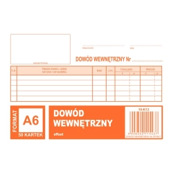 Druk DOTTS Dowód wewnetrzny A6 50 kartek offset 10-K13
