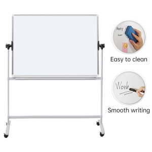 Tablica mobilna suchościeralna OFFICE PRODUCTS dwustronna magnetyczna regulacja kąta nachylenia 200x100cm-291296