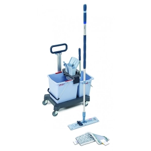 Zestaw VILEDA Professional UltraSpeed Pro Ready to Go wózek dwuwiaderkowy kij teleskopowy wkład r-MicroLite Max mop