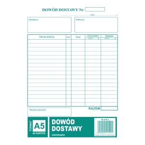 Druk MiP 315-3 Dowód dostawy A5 80 kartek-689526