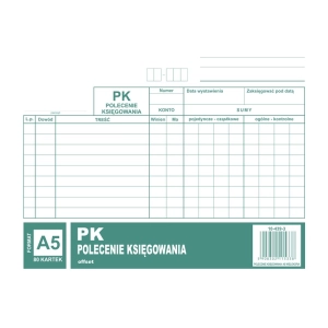 Druk MiP 439-3 Polecenie księgowania A5 offset 80 kartek-689652