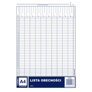 Druk MiP 506-1 Lista obecności A4 40 kartek-689674