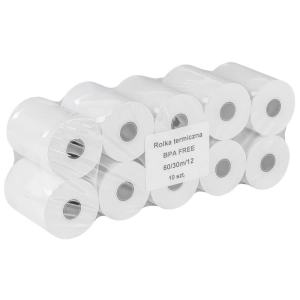 Rolka termiczna OFFICE PRODUCTS rolki do kas 60mm x 30m gr. 48 +/- 6 10 szt. - białe-291644