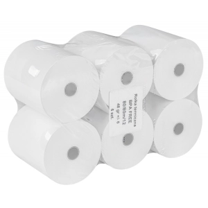 Rolka termiczna OFFICE PRODUCTS rolki do kas 80mm x 80m gr. 48 +/- 6 6 szt. - białe-291649