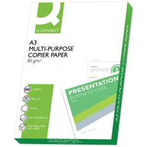 Papier xero A3 Q-CONNECT klasa B 161CIE 500ark. - biały