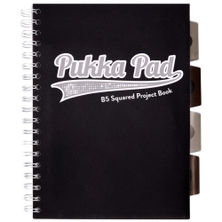 Kołonotatnik PUKKA PAD Project Book B5 100k 80g kratka Black & Grey czarny