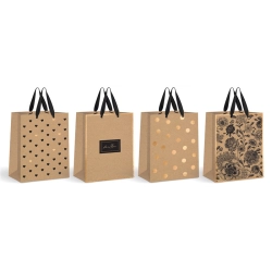 Torebka prezentowa ozdobna INTERDRUK duża 33x46x10cm 150g. - Kraft Gold