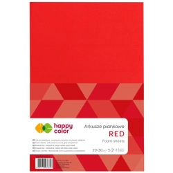 Piankowe arkusze pianka HAPPY COLOR A4 op.5 - czerwony