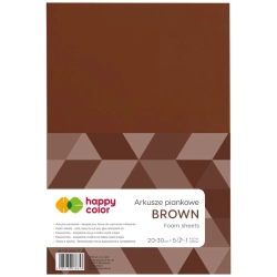 Piankowe arkusze pianka HAPPY COLOR A4 op.5 - brązowy