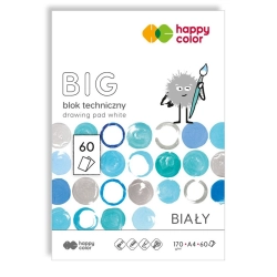 Blok techniczny HAPPY COLOR A4 170g. 60 arkuszy - biały BIG