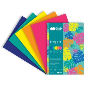 Blok kreatywny zeszyt papierów HAPPY COLOR Deco A4 170g. - Tropic-292028