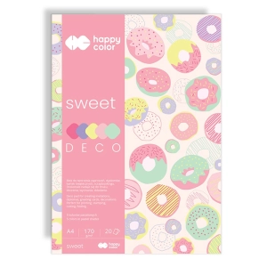 Blok kreatywny zeszyt papierów HAPPY COLOR Deco A4 170g. - Sweet