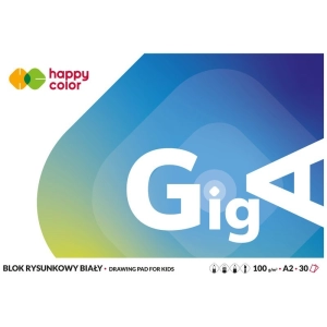 Blok rysunkowy HAPPY COLOR A2 GigA 100g. 30 arkuszy - biały