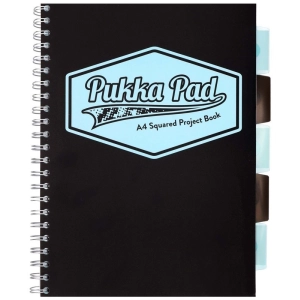 Kołonotatnik PUKKA PAD Project Book A4 100k 80g kratka Black & Blue Sky czarny
