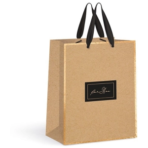 Torebka prezentowa ozdobna INTERDRUK duża 33x46x10cm 150g. - Kraft Gold-292616