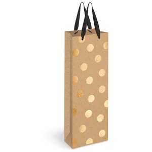 Torebka prezentowa ozdobna INTERDRUK butelka 13x36x8cm 150g. - Kraft Gold-292633