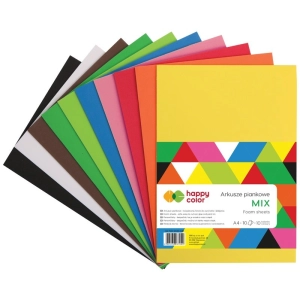 Piankowe arkusze pianka HAPPY COLOR A4 10 kolorów op.10 - mix kolorów
