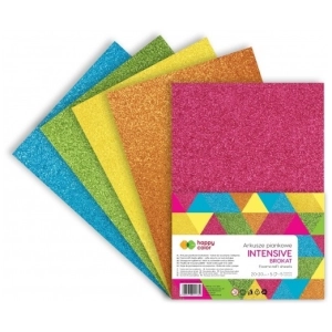 Piankowe arkusze pianka HAPPY COLOR A4 op.5 - brokatowy Intensive