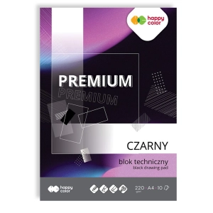 Blok techniczny HAPPY COLOR A4 10k. Premium czarny