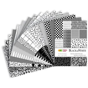 Blok kreatywny zeszyt papierów HAPPY COLOR z motywami - Black&White  A4, 15 ark. 80g-292949