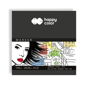 Blok do markerów HAPPY COLOR 20x20cm 25 arkuszy 100g.