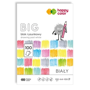 Blok rysunkowy HAPPY COLOR A4 80g. 100 arkuszy - biały BIG